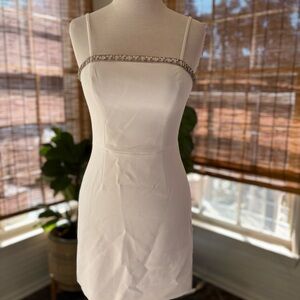 French Connection Ivory Mini Dress with Sparkling Straps